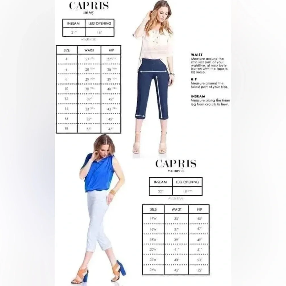 Women’s “Slim-sation by MULTIPLES” Slimming Khaki Capris - Picture 12 of 12